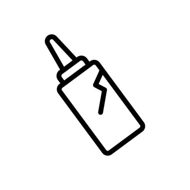 Kırık plastik şişe vektör ince çizgi simgesi