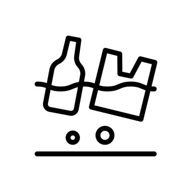 Kirlilik vektörü ince çizgi simgesi