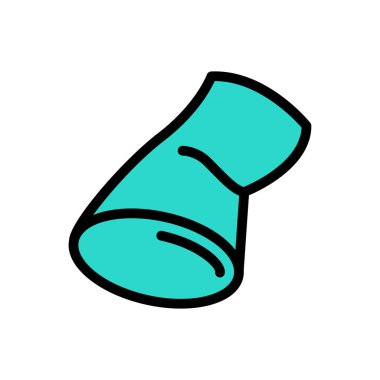 Plastik torba vektörü düz renk simgesi