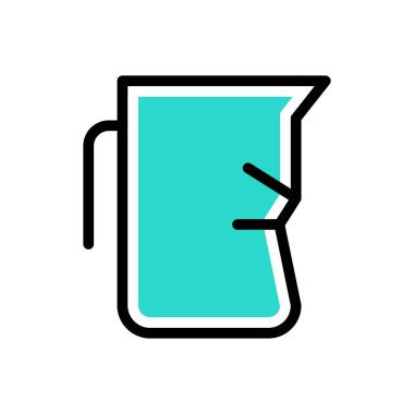 jug kırık vektör düz renk simgesi