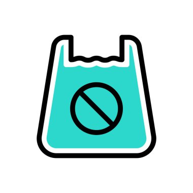 kısıtlı torba vektörü düz renk simgesi