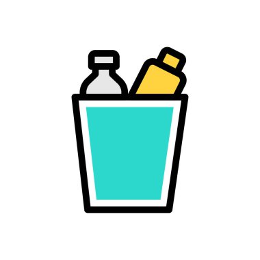 şişe sepeti vektör düz renk simgesi
