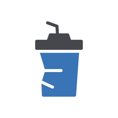 Plastik bardak vektör renk simgesi