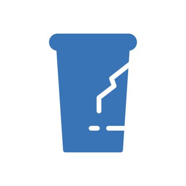 kırık plastik bardak vektör renk simgesi