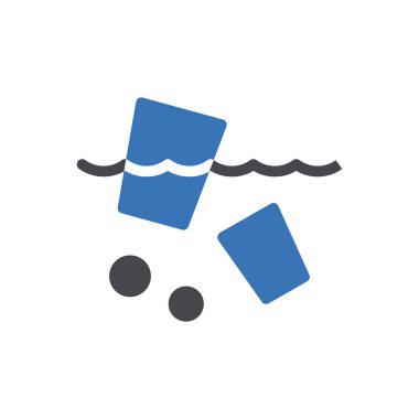 Plastik cam deniz vektör renk simgesi