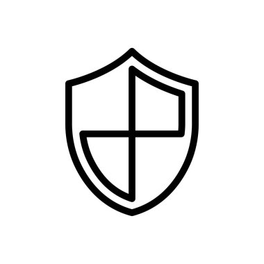 kalkan vektörü ince çizgi simgesi