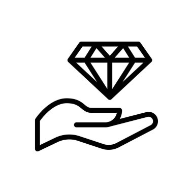 Elmas vektörü ince çizgi simgesi