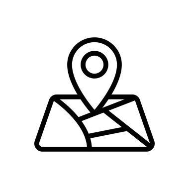 konum haritası vektörü ince çizgi simgesi