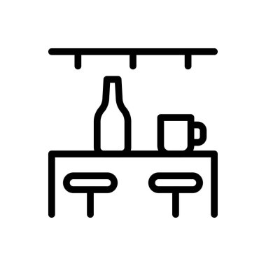 şarap çubuğu vektör ince çizgi simgesi