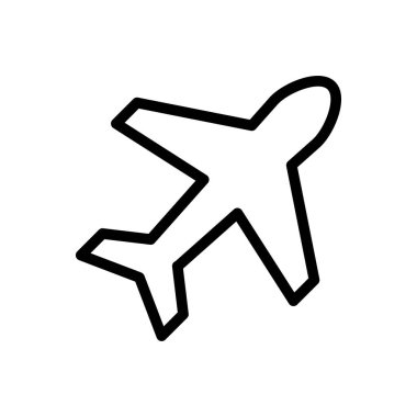 uçak vektörü ince çizgi simgesi