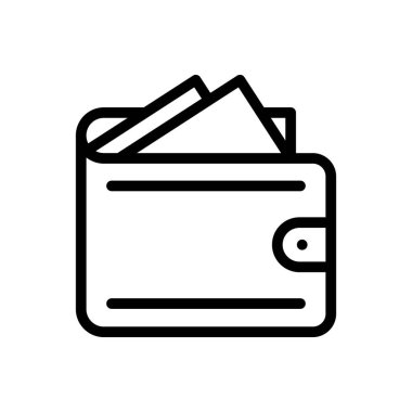 cüzdan vektörü ince çizgi simgesi