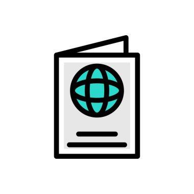 Pasaport vektörü düz renk simgesi