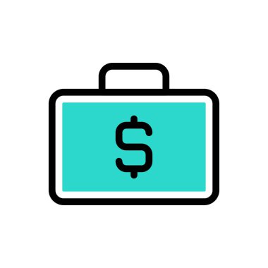 dolar torbası vektör düz renk simgesi