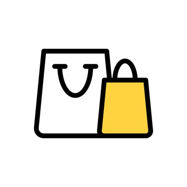 alışveriş poşeti vektör düz renk simgesi