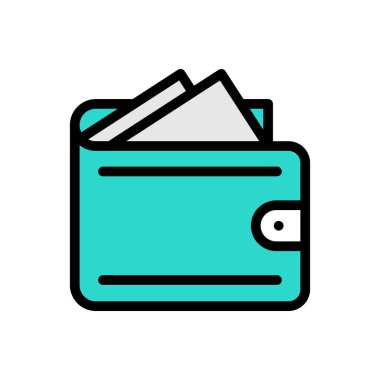 cüzdan vektör düz renk simgesi