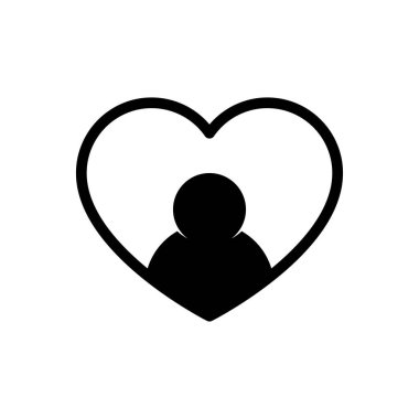 kalp adam vektör simgesi düz simge