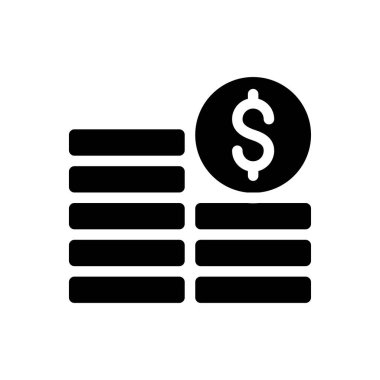 Dolar sikkeleri vektör düz simge