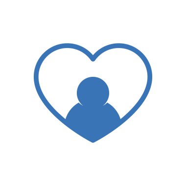 Web sitesi ve Uygulamalar için kalp adam simgesi tasarımı ve masaüstü zarfları, geliştirme ve yazdırma. Premium paketi.