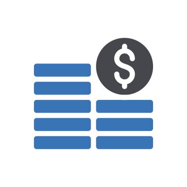 Web sitesi ve Uygulamalar için dolar sikkeleri simgesi tasarım ve masaüstü zarfları, geliştirme ve yazdırma. Premium paketi.