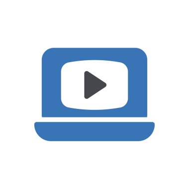 Web sitesi ve Apps tasarım ve masaüstü zarfları, geliştirme ve yazdırma için video oynatıcı dizüstü simgesi. Premium paketi.