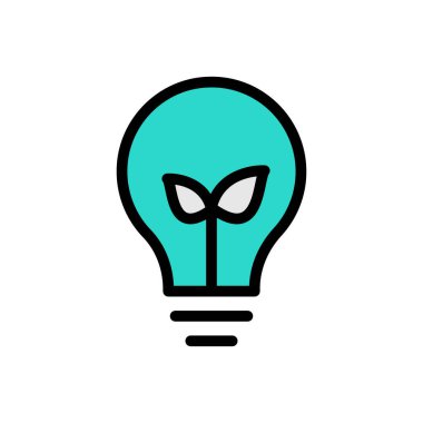 Web sitesi ve Uygulamalar tasarımı ve masaüstü zarfları, geliştirme ve yazdırma için eko ampul simgesi. Premium paketi.