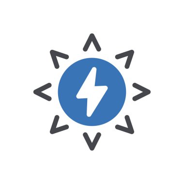 Web sitesi için güneş enerjisi simgesi ve Uygulamalar tasarım ve masaüstü zarfları, geliştirme ve yazdırma. Premium paketi.