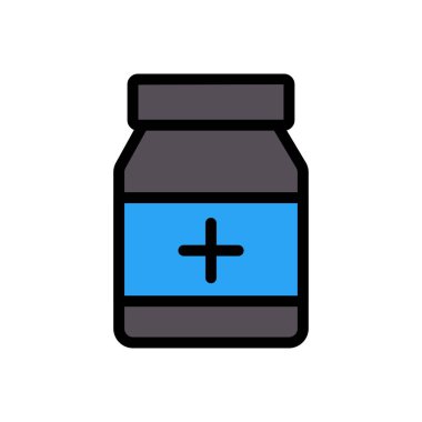 Web sitesi ve Uygulamalar için ilaç kavanozu simgesi tasarım ve masaüstü zarfları, geliştirme ve yazdırma. Premium paketi.