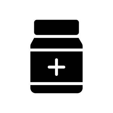 Web sitesi ve Uygulamalar için ilaç kavanozu simgesi tasarım ve masaüstü zarfları, geliştirme ve yazdırma. Premium paketi.