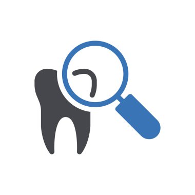 Web sitesi tasarımı ve masaüstü zarfları için cam diş simgesi, geliştirme. Premium paketi.