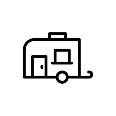 Web sitesi tasarımı ve masaüstü zarfları için karavan simgesi, geliştirme. Premium paketi.