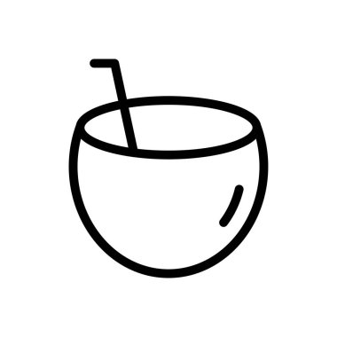 İnternet sitesi tasarımı ve masaüstü zarfları için hindistan cevizi içeceği ikonu, geliştirme. Premium paketi.