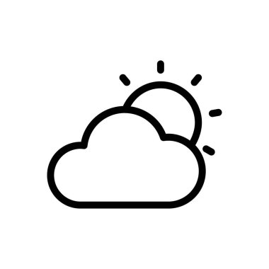 Web sitesi tasarımı ve masaüstü kaplaması için bulut güneş simgesi, geliştirme. Premium paketi.