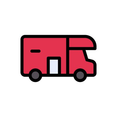 Web sitesi tasarımı ve masaüstü zarfları için kamyon kampı simgesi, geliştirme. Premium paketi.