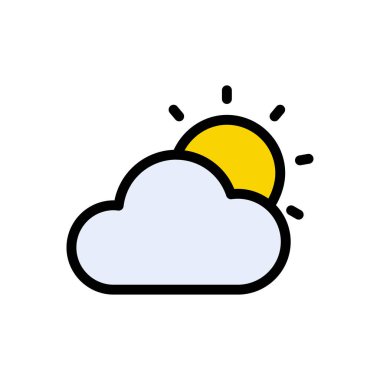 Web sitesi tasarımı ve masaüstü kaplaması için bulut güneş simgesi, geliştirme. Premium paketi.