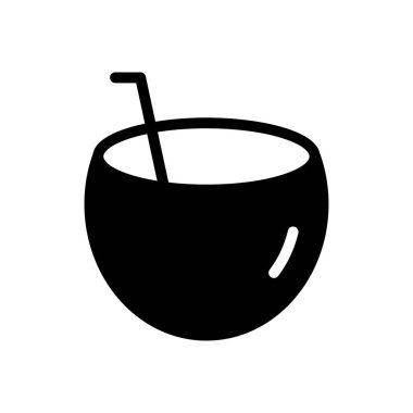 İnternet sitesi tasarımı ve masaüstü zarfları için hindistan cevizi içeceği ikonu, geliştirme. Premium paketi.