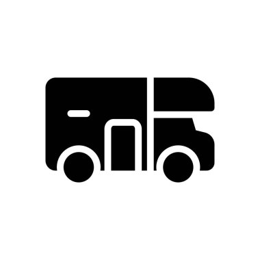 Web sitesi tasarımı ve masaüstü zarfları için kamyon kampı simgesi, geliştirme. Premium paketi.