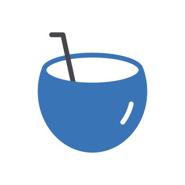 İnternet sitesi tasarımı ve masaüstü zarfları için hindistan cevizi içeceği ikonu, geliştirme. Premium paketi.