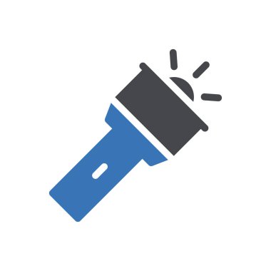 Web sitesi tasarımı ve masaüstü zarfları için flaş ışığı simgesi, geliştirme. Premium paketi.