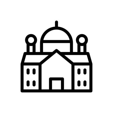 Web sitesi tasarımı ve masaüstü zarfları için saray simgesi, geliştirme. Premium paketi.