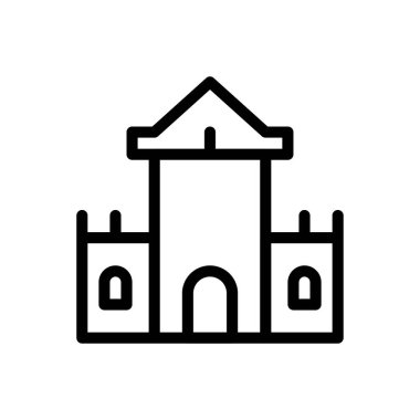 Web sitesi tasarımı ve masaüstü zarfları için kale simgesi, geliştirme. premium paket.