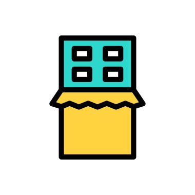 Web sitesi tasarımı ve masaüstü zarfları için çikolata ikonu, geliştirme. Premium paketi.