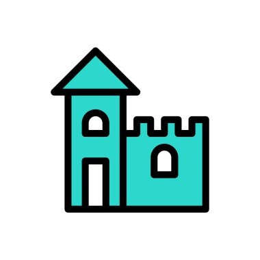 Web sitesi tasarımı ve masaüstü zarfları için kale simgesi, geliştirme. premium paket.