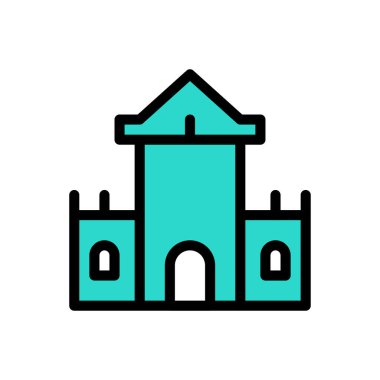 Web sitesi tasarımı ve masaüstü zarfları için kale simgesi, geliştirme. premium paket.