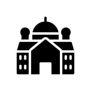 Web sitesi tasarımı ve masaüstü zarfları için saray simgesi, geliştirme. Premium paketi.