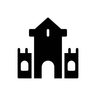 Web sitesi tasarımı ve masaüstü zarfları için kale simgesi, geliştirme. premium paket.