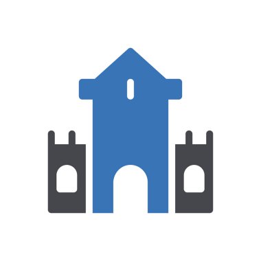 Web sitesi tasarımı ve masaüstü zarfları için kale simgesi, geliştirme. premium paket.