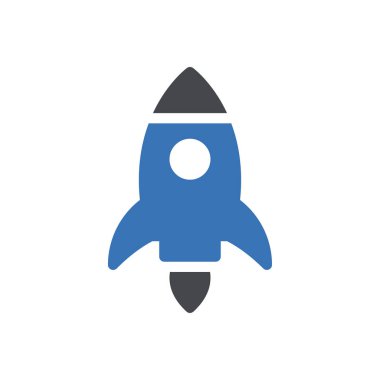 Web sitesi tasarımı ve masaüstü zarfları için roket simgesi, geliştirme. premium paket.