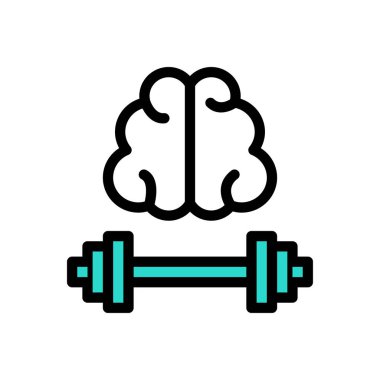 Web sitesi tasarımı ve masaüstü zarfları için güçlü bir beyin simgesi, geliştirme. Premium paketi.