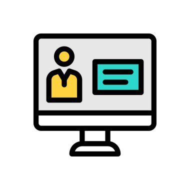 Web sitesi tasarımı ve masaüstü zarfları için çevrimiçi sınıf simgesi, geliştirme. Premium paketi.