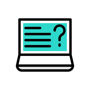 Web sitesi tasarımı ve masaüstü zarfları için SSS yardım simgesi, geliştirme. Premium paketi.